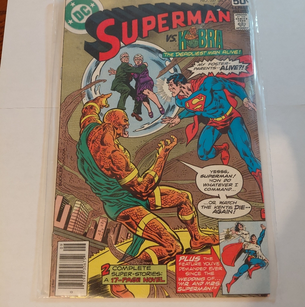 DC Comics Superman vs K-Brain Comic Book - Blue and Red Cover 1978